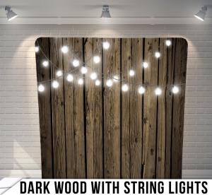 Dark Wood & String Lights backdrop