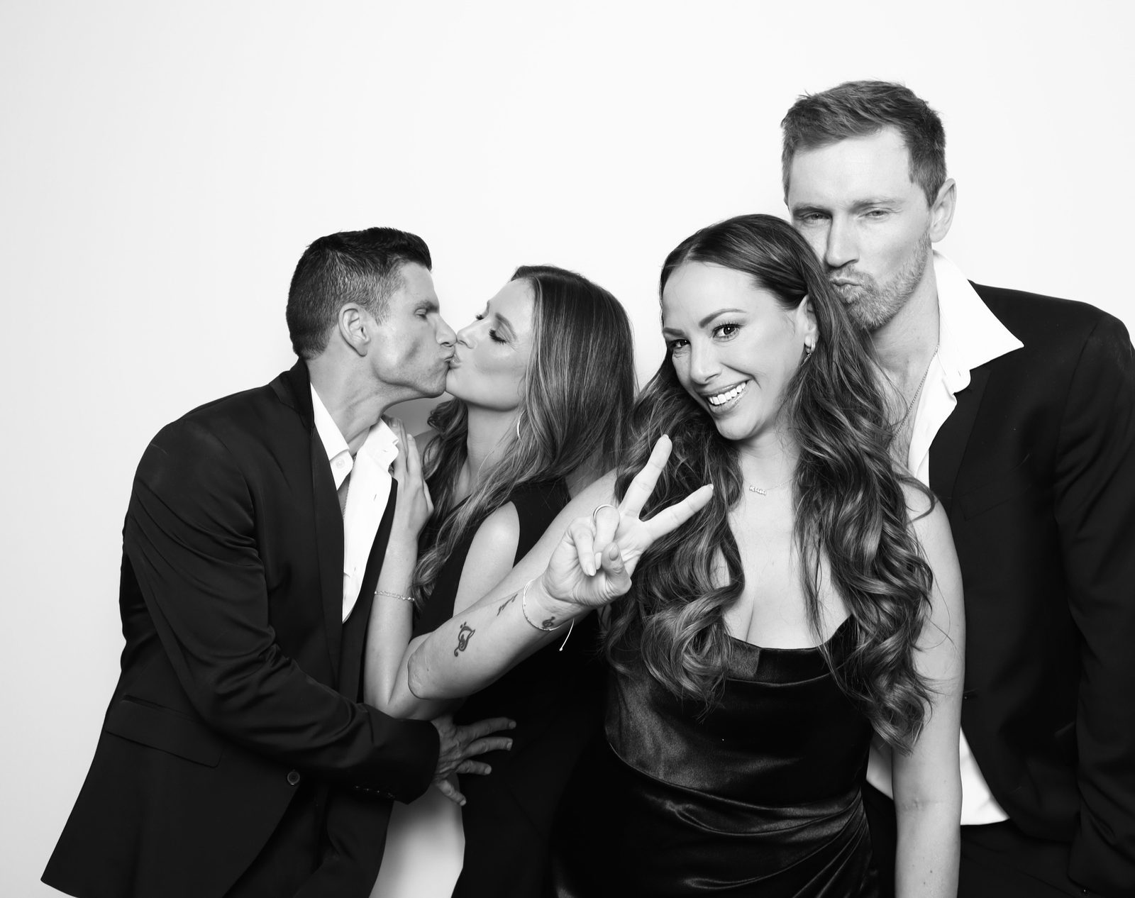 Black and white glam booth portrait
