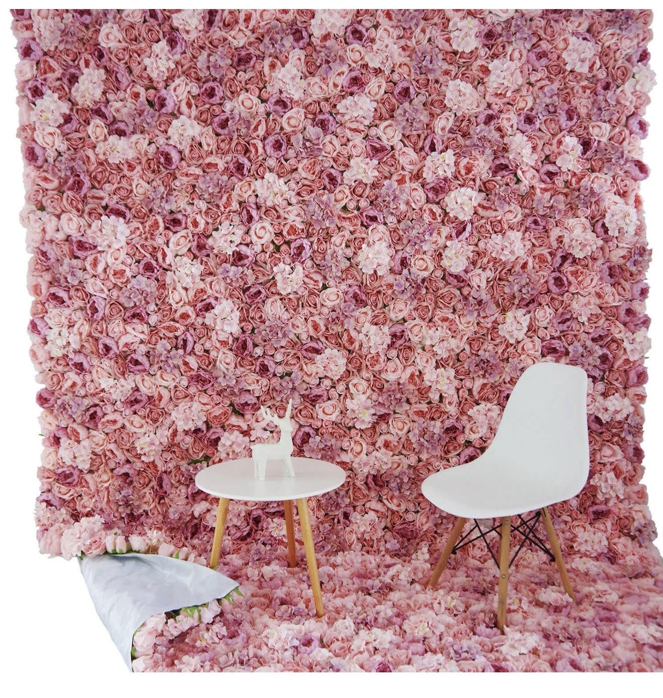 Blush pink flower wall backdrop