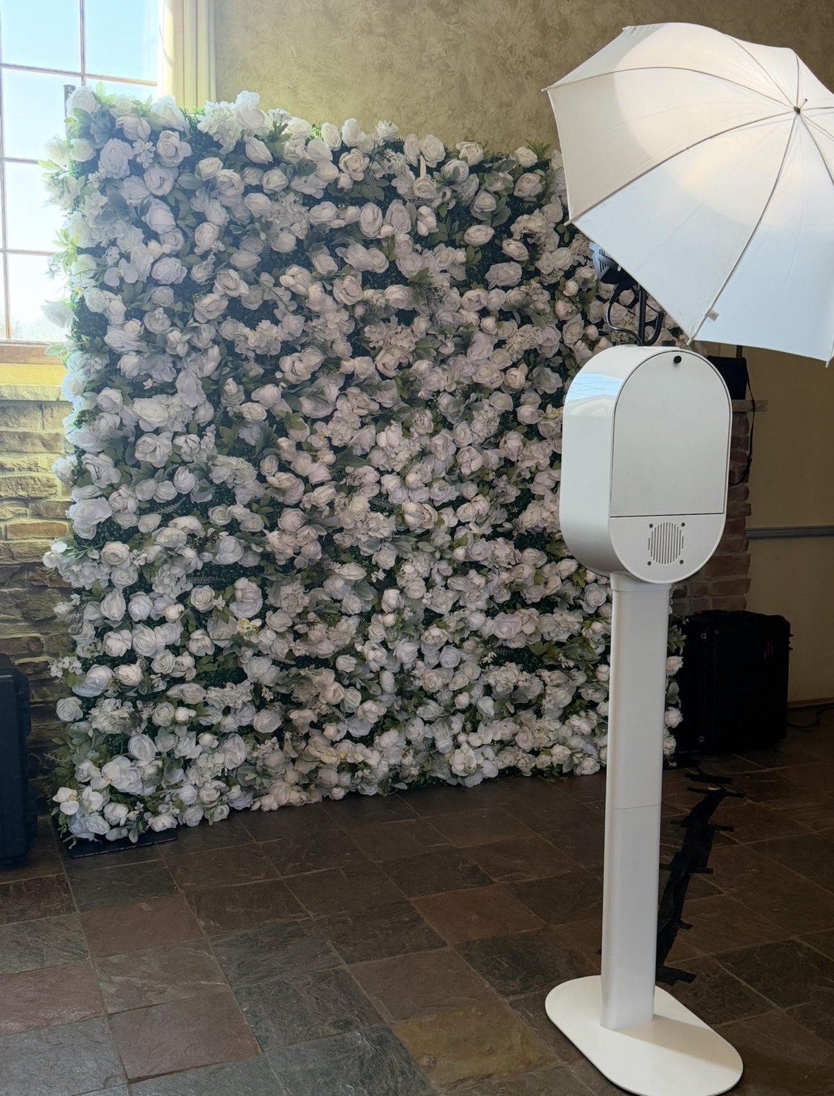 White rose flower wall backdrop