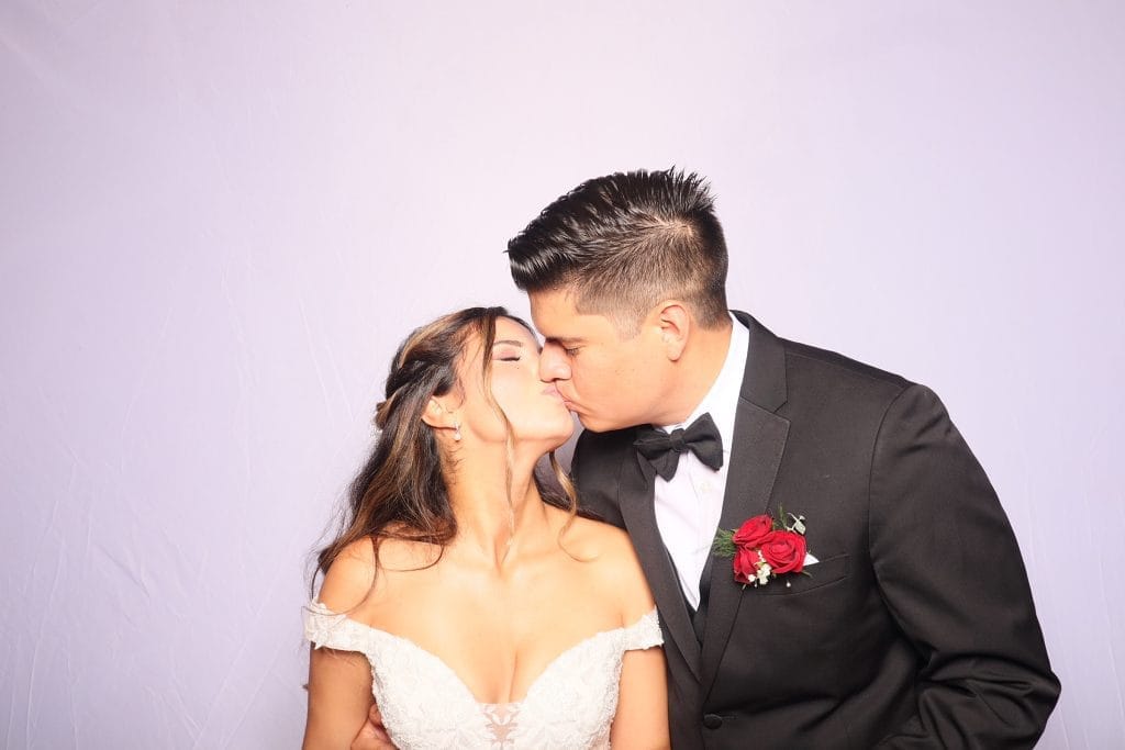 High-end wedding glam booth with studio lighting