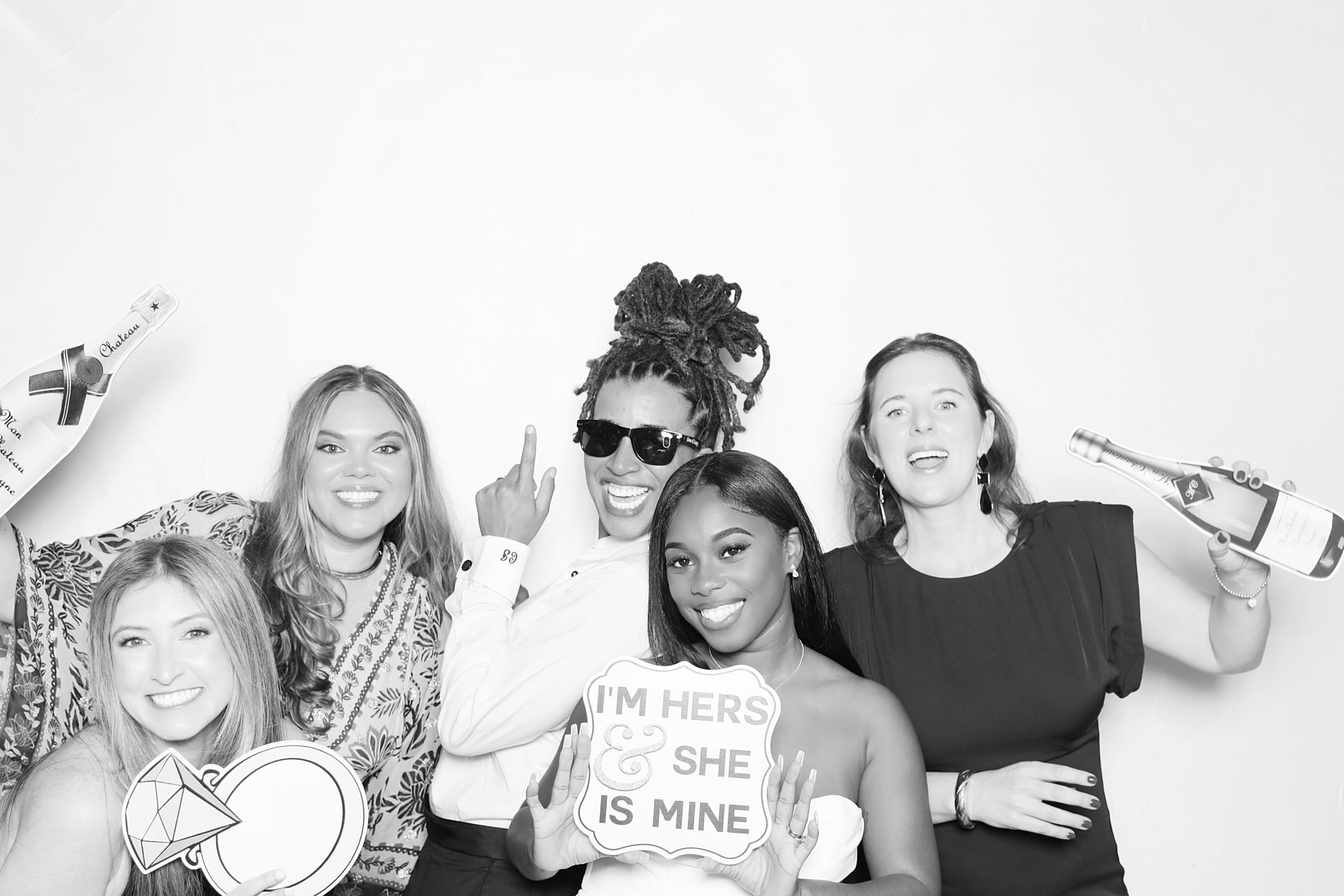 Luxury black and white glam booth experience